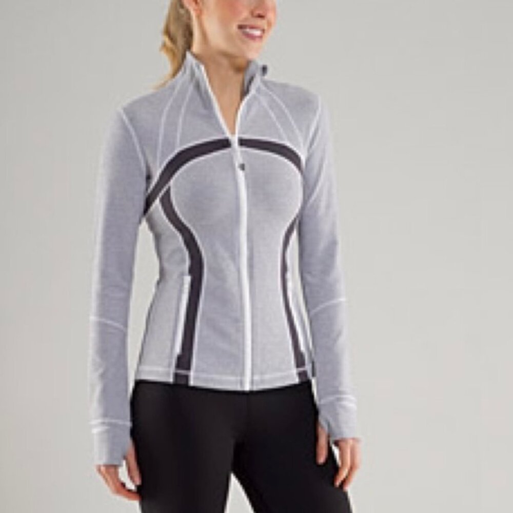 Lululemon Define Jacket in Heathered Coal Wee Stripe size 6